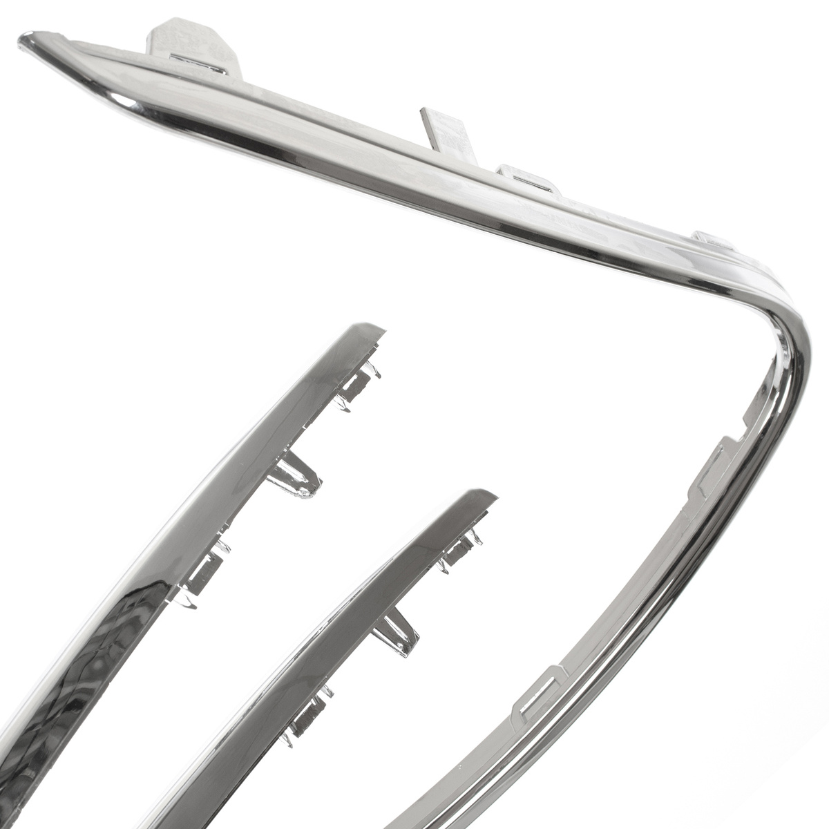 Peugeot 508 I 10-15 RAMKA + listwa GÓRNA + DOLNA atrapy między reflektory (grilla) CHROM 3 szt. KPL