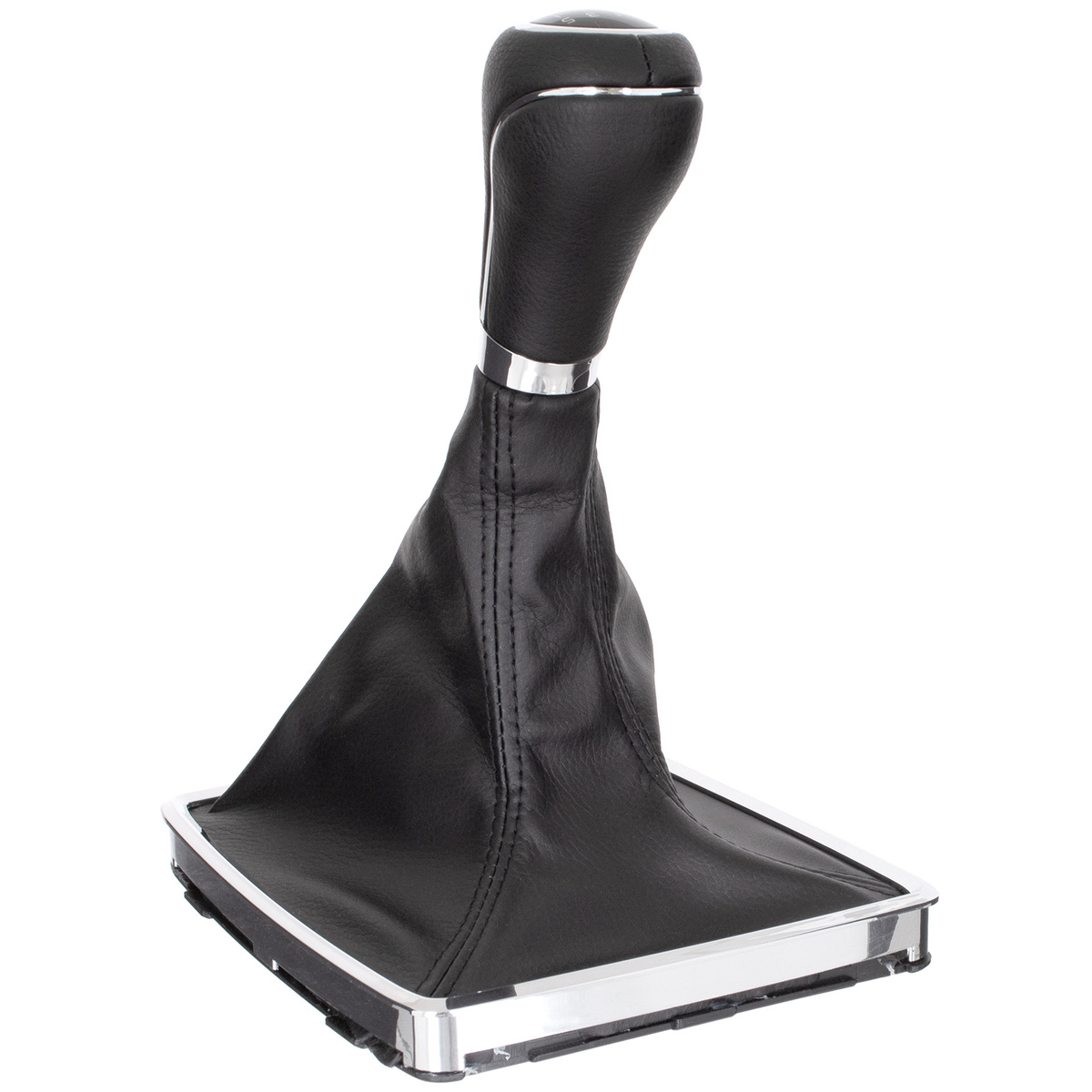 Mercedes W204 C-Klasa 07-14 gałka zmiany biegów CZARNA + mieszek CZARNY z ramką CHROM SCHEMAT 6 BIEGÓW WSTECZNY NA DOLE