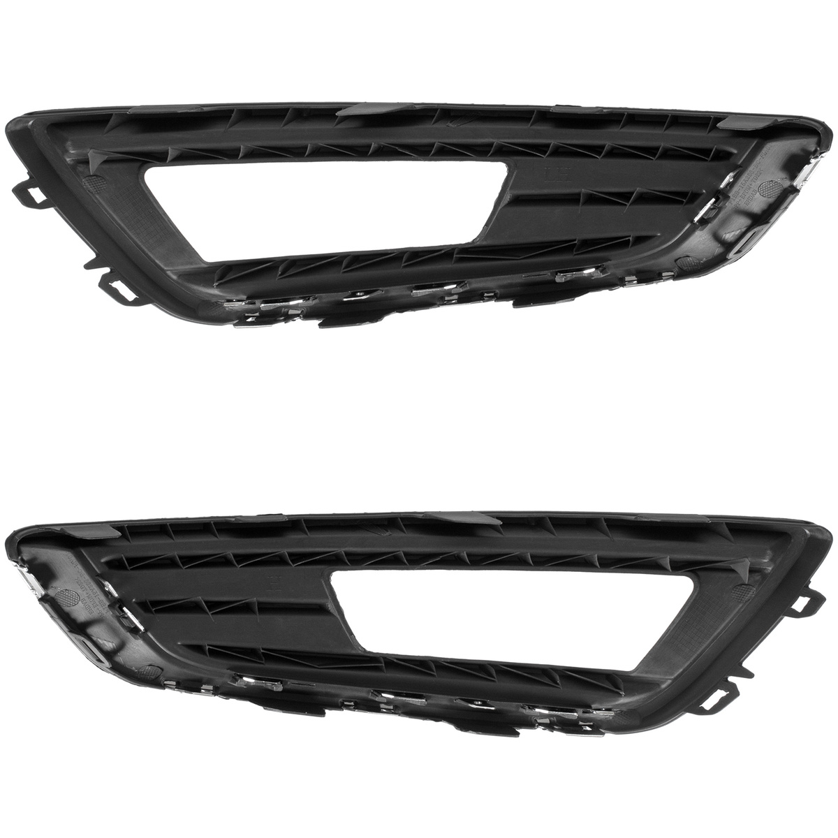 Ford FOCUS III FL 12-16 Z HALOGENAMI atrapka kratka w zderzak przedni CZARNA + CHROM lewa + prawa 2 szt. KPL
