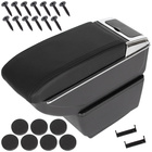 Skoda FABIA III 14-22 podłokietnik ze schowkiem CZARNA EKOSKÓRA + zestaw montażowy