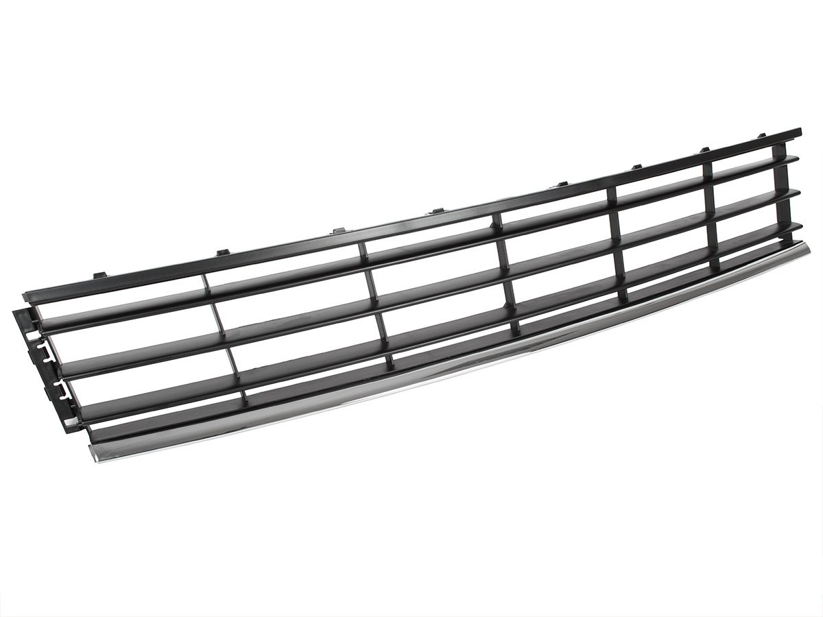 VW Passat B7 10-15 atrapa kratka w zderzak przedni środkowa CZARNA + listwa CHROM