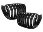 BMW X3 F25 14-17 atrapy między reflektory (nerki) lewa + prawa kpl. BLACK GLOSSY DOUBLE BAR