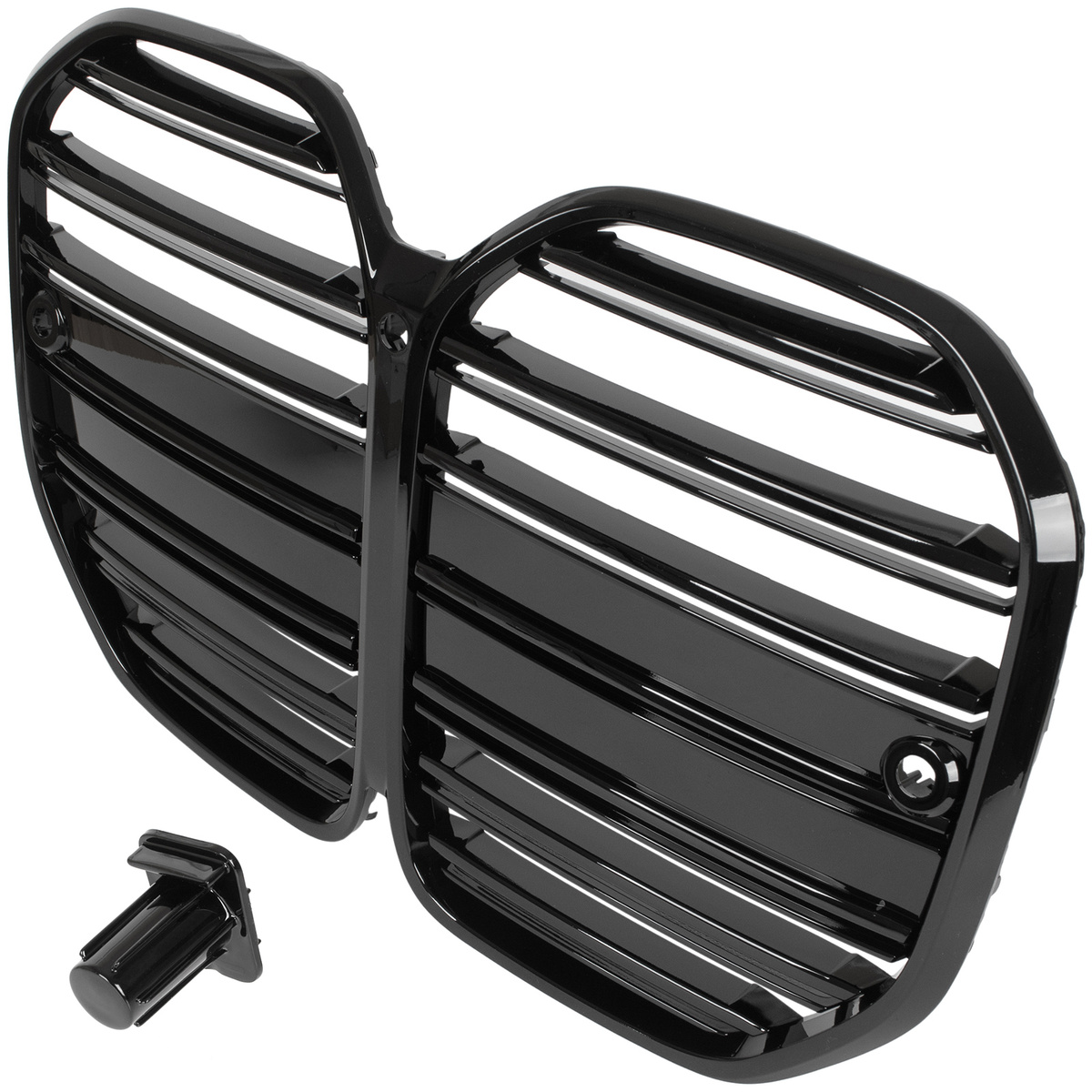 BMW 4 G22 G23 2020- atrapa między reflektory (nerki) BLACK GLOSSY + ZAŚLEPKA