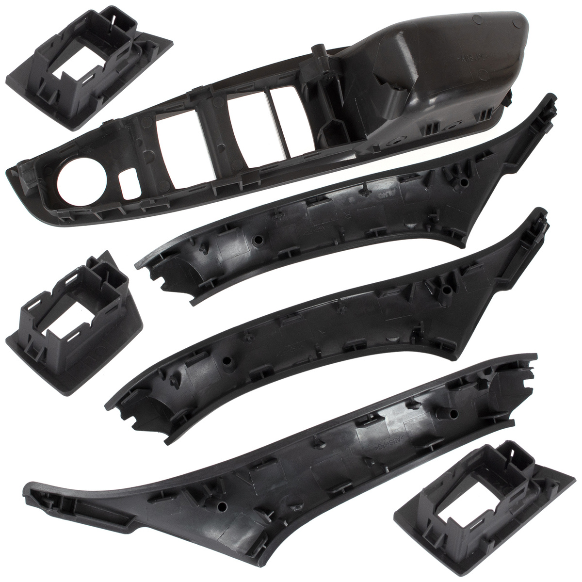 BMW 5 F10 F11 09-17 zestaw uchwytów wewnętrznych drzwi przednich i tylnych 7 szt. KPL CZARNE - 1 otwór