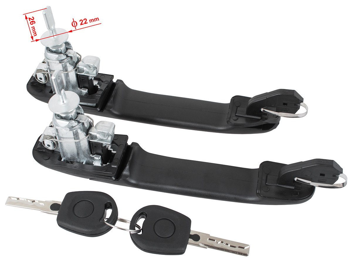 Ford Galaxy I 95-06 klamka zewnętrzna przednia KRÓTKIE WIOSEŁKO Z SZEROKIM KOŁNIERZEM lewa + prawa 2 szt. KPL