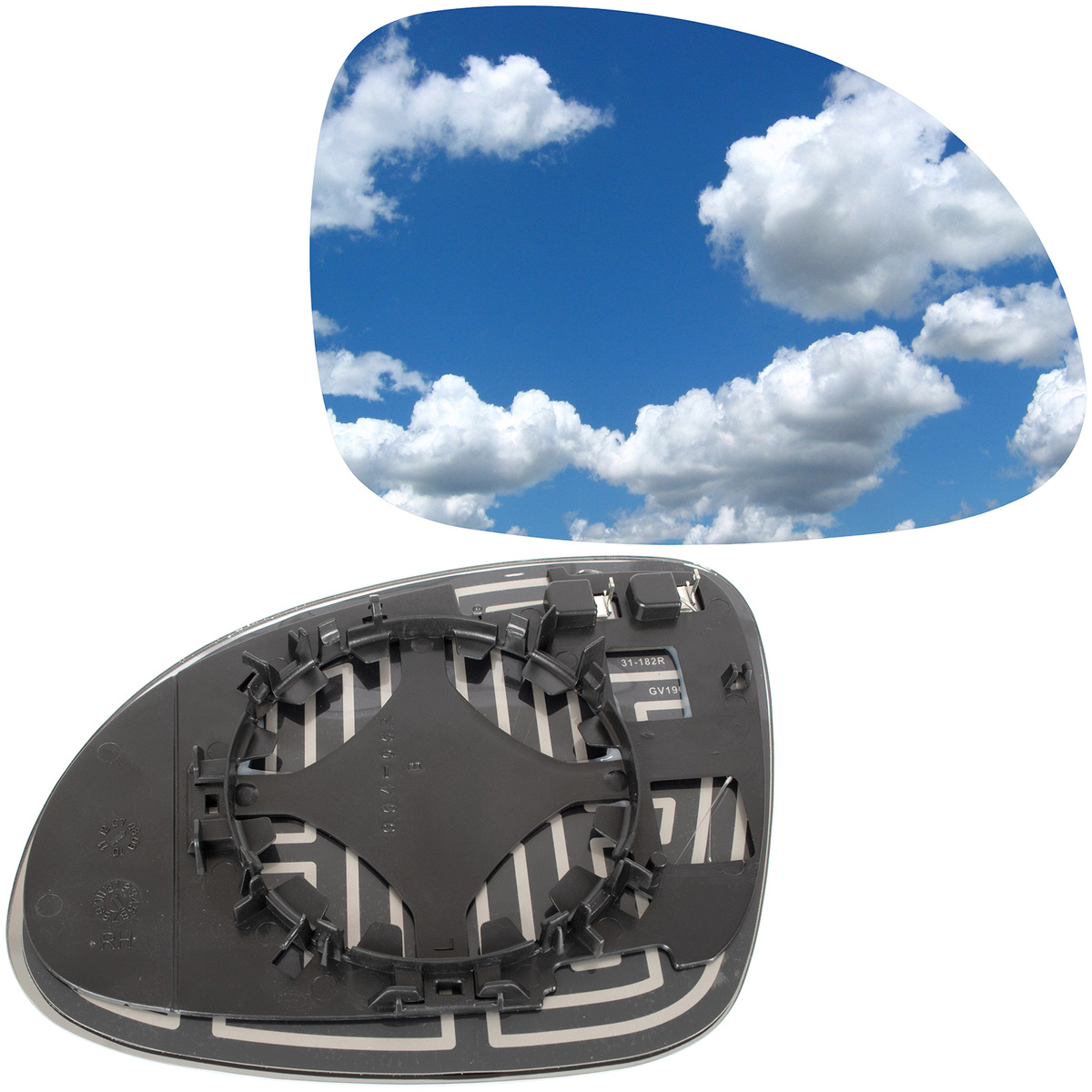 VW Sharan II 2010- wkład lusterka OGRZEWANY prawy