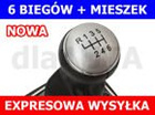 VW Caddy 04-09 gałka zmiany biegów SILVER + CZARNY mieszek z ramką CHROM 6 BIEGÓW