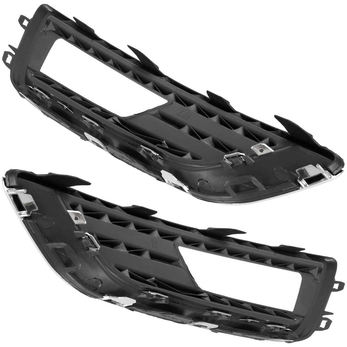 Ford FOCUS III FL 12-16 Z HALOGENAMI atrapka kratka w zderzak przedni CZARNA + CHROM lewa + prawa 2 szt. KPL