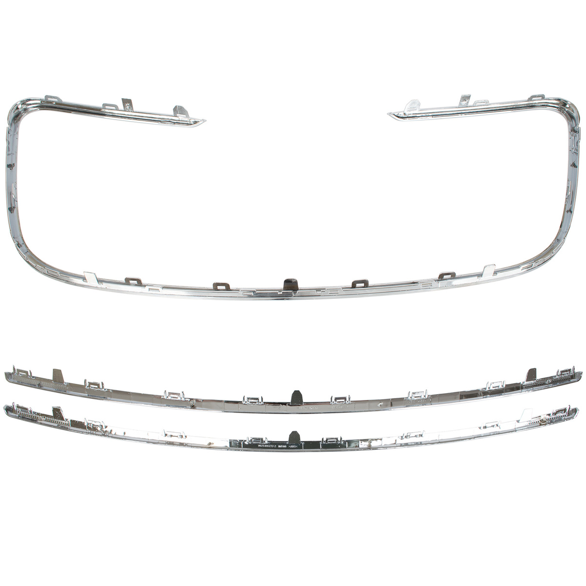 Peugeot 508 I 10-15 RAMKA + listwa GÓRNA + DOLNA atrapy między reflektory (grilla) CHROM 3 szt. KPL