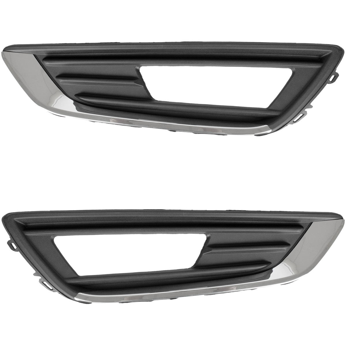 Ford FOCUS III FL 12-16 Z HALOGENAMI atrapka kratka w zderzak przedni CZARNA + CHROM lewa + prawa 2 szt. KPL