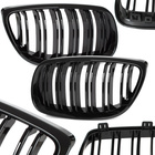 BMW 3 E92 E93 06-10 atrapy między reflektory (nerki) lewa + prawa kpl. BLACK GLOSSY DOUBLE BAR