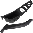 BMW 5 F10 F11 09-17 uchwyt wewnętrzny CZARNY drzwi przednich lewych 2-otwory + uchwyt wewnętrzny CZARNA SKÓRA drzwi przednich prawych 2 szt. KPL
