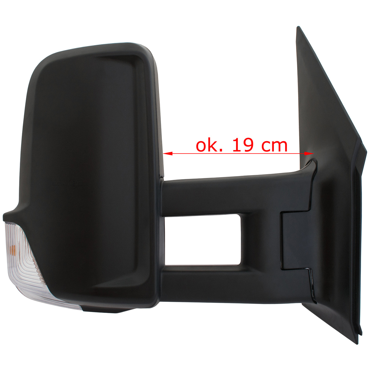 VW Crafter 2005- lusterko zewnętrzne elektryczne ogrzewane DŁUGIE RAMIĘ 19 CM prawe