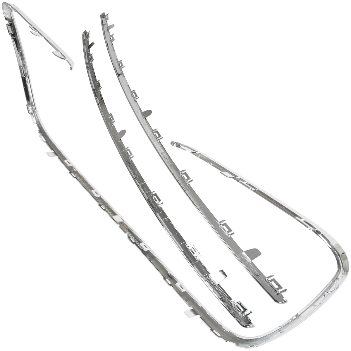 Peugeot 508 I 10-15 RAMKA + listwa GÓRNA + DOLNA atrapy między reflektory (grilla) CHROM 3 szt. KPL