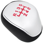 Ford C-MAX I II gałka zmiany biegów CZARNA EKOSKÓRA + SILVER + CZERWONY SCHEMAT 6 BIEGÓW