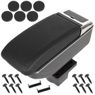 Skoda Octavia II 04-13 podłokietnik ze schowkiem CZARNA EKOSKÓRA + zestaw montażowy