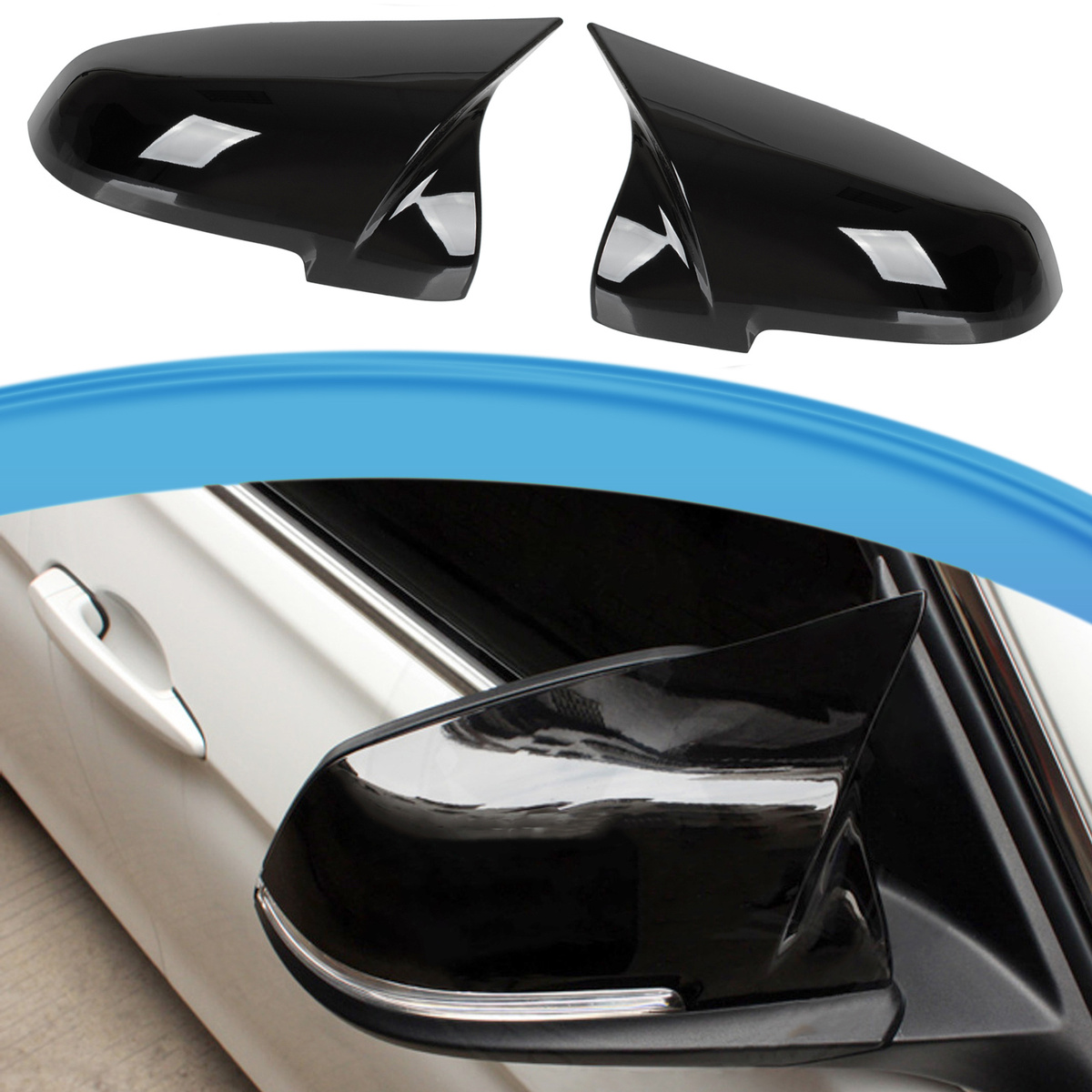 BMW 6 F06 F12 F13 10-14 nakładka lusterka BLACK GLOSSY lewa + prawa 2 szt. KPL