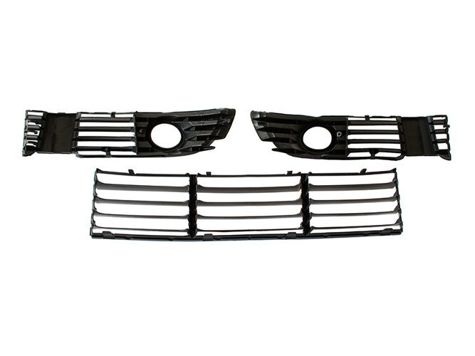 VW Passat B5 FL 00-05 Z HALOGENAMI atrapka kratka w zderzak przedni L+P+środkowa kpl.