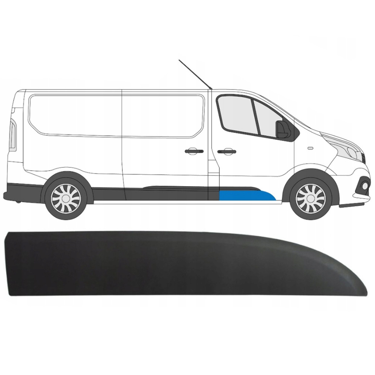 Renault Trafic III 14-18 listwa drzwi przednich prawych