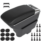 Skoda Fabia II 06-14 podłokietnik ze schowkiem CZARNA EKOSKÓRA + zestaw montażowy