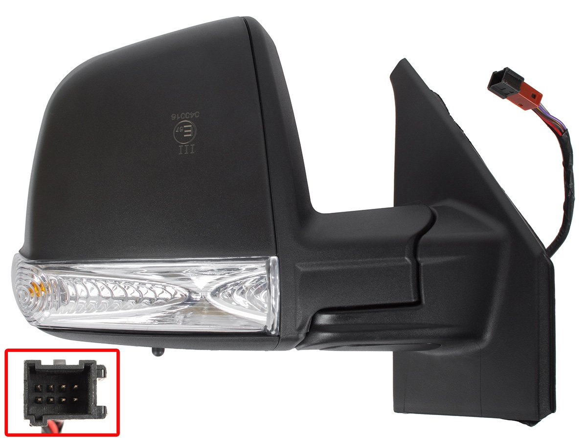 Opel Combo 2012- lusterko zewnętrzne ELEKTRYCZNE OGRZEWANE czarne Z CZUJNIKIEM prawe