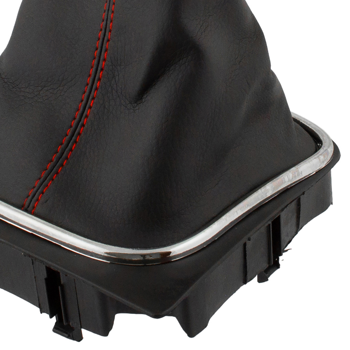 VW Jetta 06-12 gałka zmiany biegów + CZARNY mieszek z CZERWONĄ nitką i ramką CHROM 6 BIEGÓW