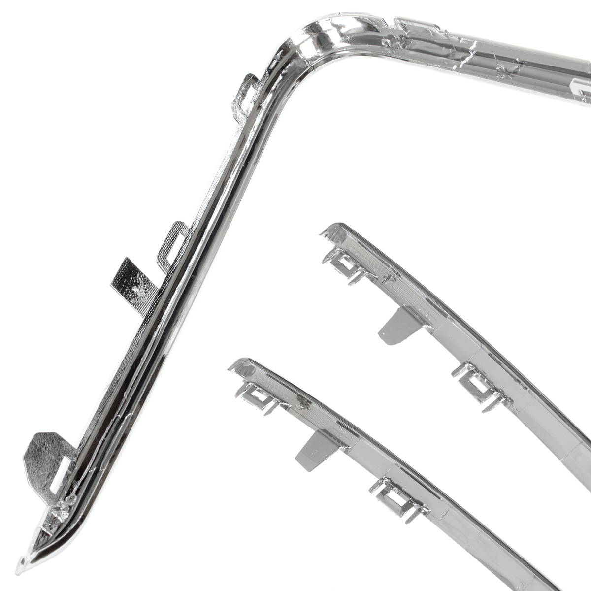 Peugeot 508 I 10-15 RAMKA + listwa GÓRNA + DOLNA atrapy między reflektory (grilla) CHROM 3 szt. KPL