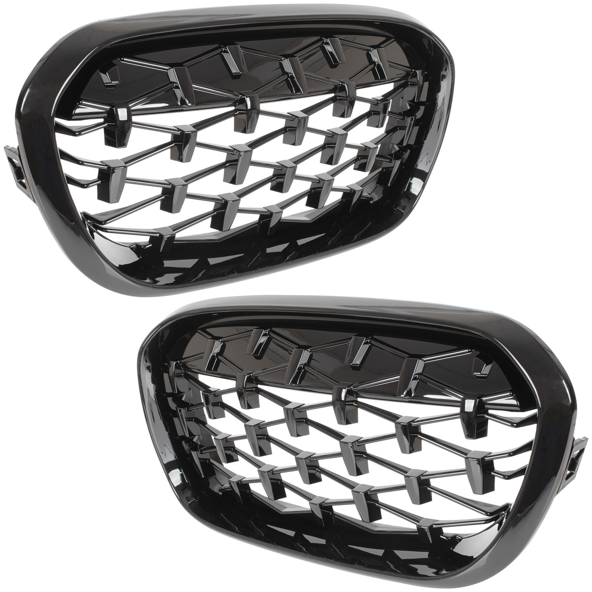 BMW 1 F20 F21 FL 2015- atrapy między reflektory (nerki) lewa + prawa kpl. FULL BLACK STAR
