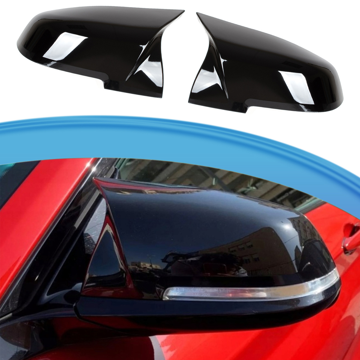 BMW 3 F34 13-18 nakładka lusterka BLACK GLOSSY lewa + prawa 2 szt. KPL