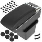 Hyundai i30 I 07-12 podłokietnik ze schowkiem CZARNA EKOSKÓRA + zestaw montażowy