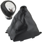 Mazda 6 GG/GY 02-08 gałka zmiany biegów CZARNA SKÓRA 6 BIEGÓW + mieszek ochronny drążka zmiany biegów + ramka 2 szt. KPL