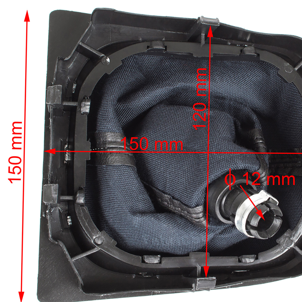 VW Golf VI 08-12 gałka zmiany biegów + CZARNY mieszek z CZERWONĄ nitką i ramką CHROM 6 BIEGÓW