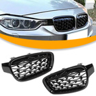 BMW 3 F30 F31 12-19 atrapy między reflektory (nerki) lewa + prawa kpl. FULL BLACK STAR