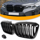 BMW X3 G01 FL 2021- atrapa między reflektory (nerki) BLACK GLOSSY DOUBLE BAR + ZAŚLEPKA